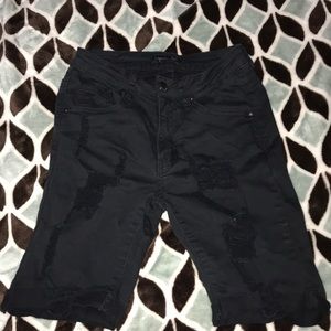 Ripped jean shorts